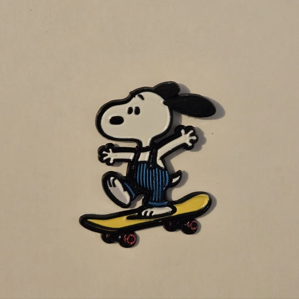 Snoopy Skateboarding Enamel Pin